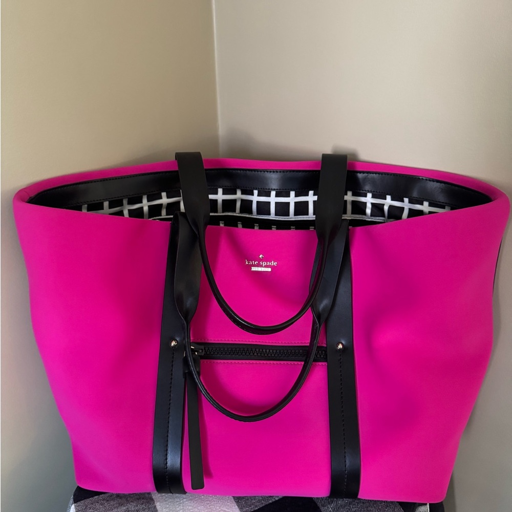 Kate Spade Fuchsia and Black Large Tote